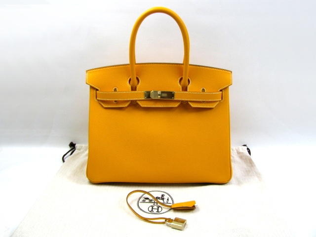 エルメス バーキン30/ジョーヌドール×オレンジ(ゴールド金具)/ヴォーエプソン